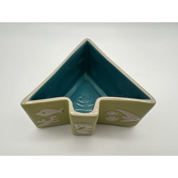 Modfish Bowl Tiki Mug w Fish Tiki Farm Ken Ruzic Green Glaze 2.5" Tall 2015 - Picture 4 of 12